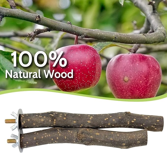 BNOSDM Natural Wood Bird Ladder Perch 6Pcs Parrot Stand Branches Climbing Chewing Stick Parakeet Swing Toys Cage Accessories Paw Grinding Fork Sets for Lovebirds Cockatiels Conure Budgies-PawvioPets