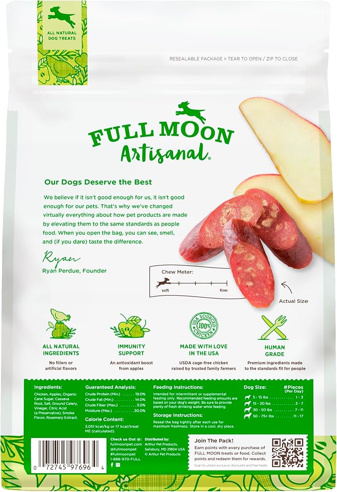 Full Moon Chicken Apple Sausage 12.0 oz-PawvioPets