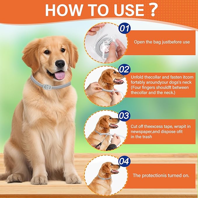 4 Pack Flea and Tick Collar for Dogs - 25" Adjustable Collar Fits Dogs, Long-Lasting 24-Month Protection for Small, Medium, and Large Dog – Waterproof Flea Tick Prevention-PawvioPets