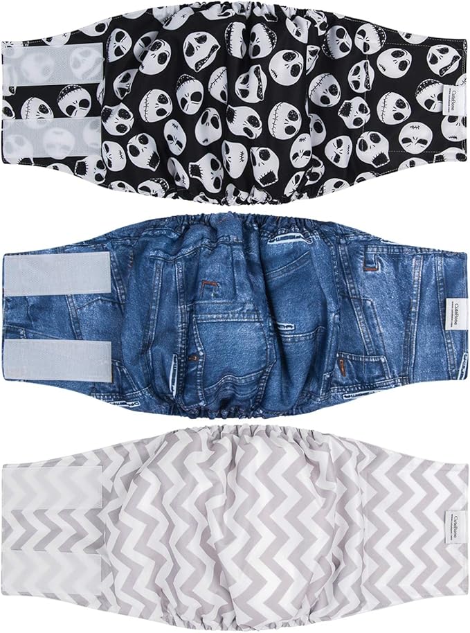 CuteBone Dog Belly Bands for Male Dogs Wraps Washable Doggie Diapers DM06L-PawvioPets