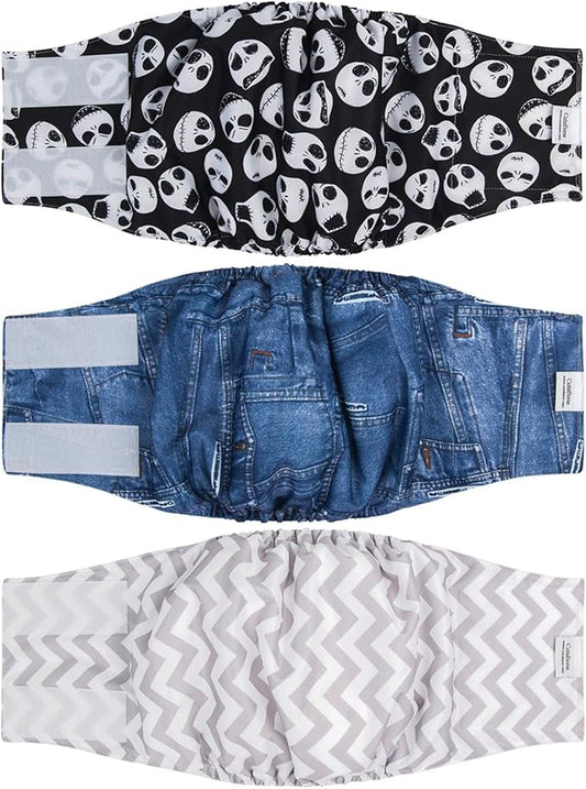 CuteBone Dog Belly Bands for Male Dogs Wraps Washable Doggie Diapers DM06L-PawvioPets