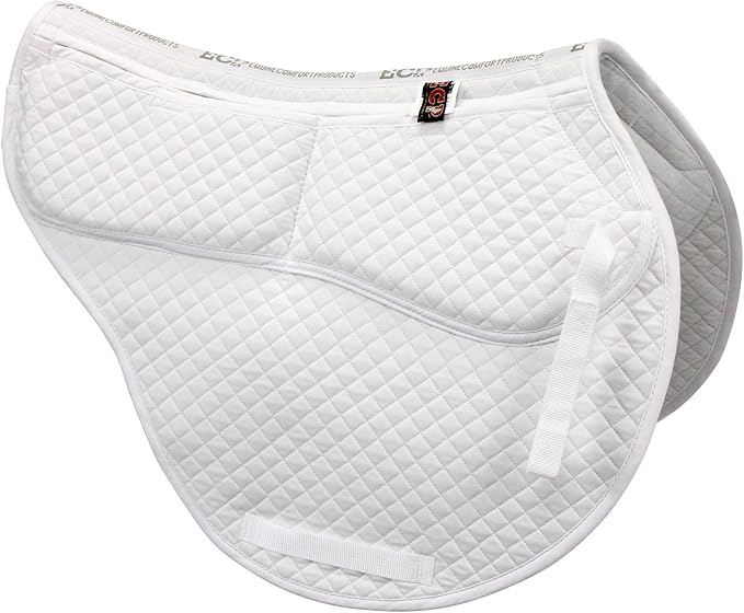 ECP Equine Comfort Products All-Purpose Contoured Correction Saddle Pad with Adjustable Memory Foam Inserts for Custom Support, Non-Slip, Shock Absorbing, 22” Spine, 19.5” Drop-PawvioPets