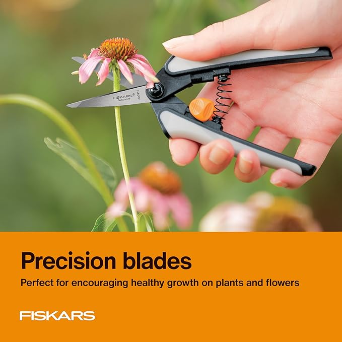 Fiskars 15pc Micro-Tip Pruning Snip Set, Precision Stainless Steel Blades, Softgrip Handles for Deadheading, Trimming & Shaping Small Plants-PawvioPets