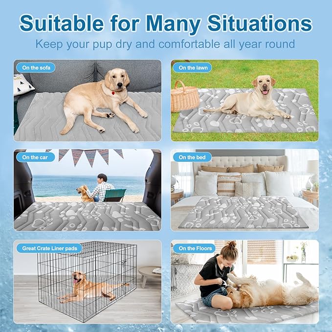 BEAUTYZOO Upgrade Dog Cooling Mat Extra Large, Reversible Self-Cooling Mat for Dogs, Thicken Pet Ice Cool Pad Blanket for Summer Kennel Sofa Bed Floor Car Seat, Machine Washable&Foldable, 59"x40"-PawvioPets