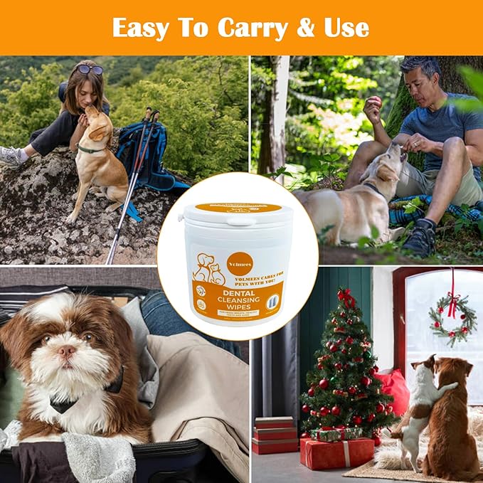 Dog Dental Wipes, Pet Dental Finger Wipes for Dogs & Cats, Dog Teeth Cleaning Wipes, Reduce Plaque & Tartar Buildup, Fresh Breath, Protect Gums, Dog Ear Cleaner Wipes Remove Wax, Coconut Scent, 50Pcs-PawvioPets