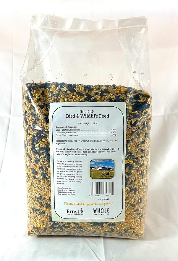 Ernst Grain & Livestock Bird and Wildlife Feed – Perfect for Birds, Ducks, Squirrels, Turkeys, Rabbits, Geese, and Deer – Non-GMO Wild Animal & Bird Feed for Outside Feeders - 10lbs-PawvioPets
