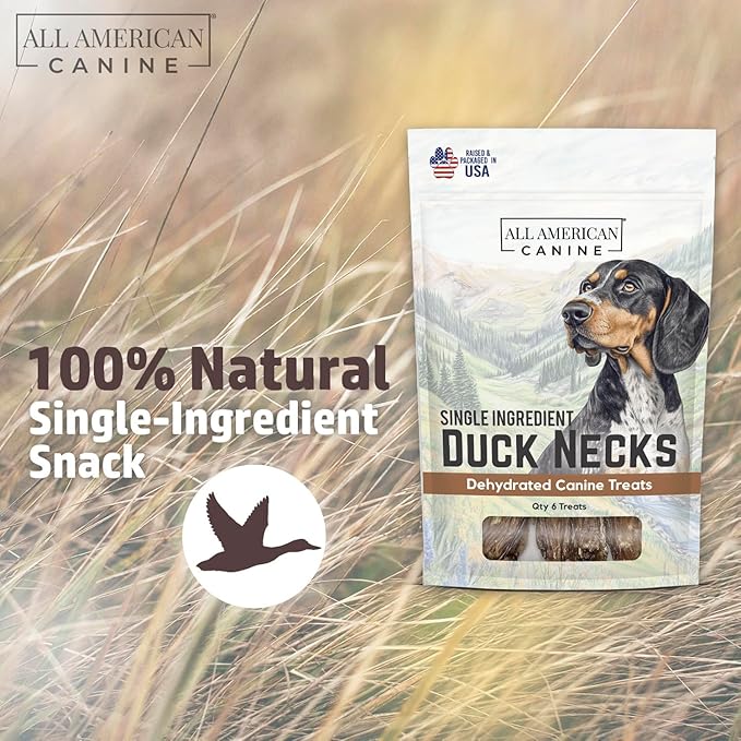 6 Natural Duck Neck Dog Treats – Single Ingredient, Dehydrated & Chewy – Low-Fat, High-Protein Training Reward – Made in USA-PawvioPets
