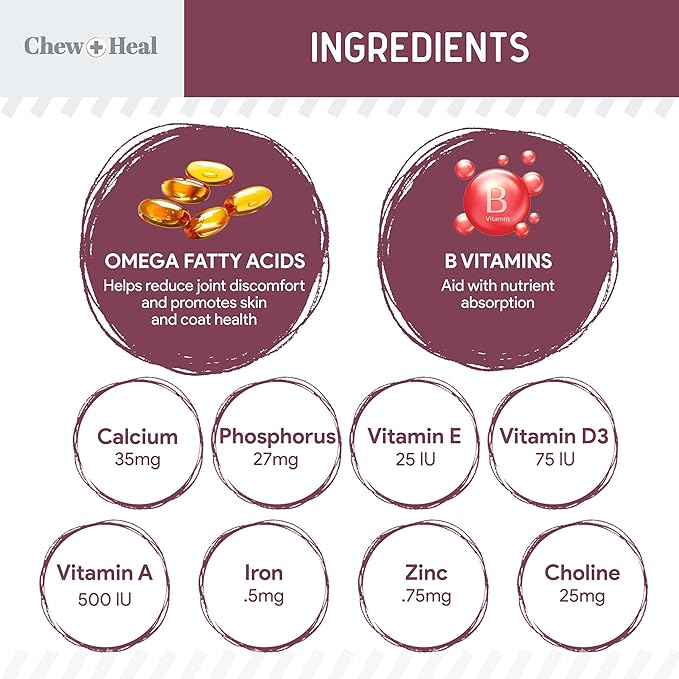 12-in-1 Multivitamin for Senior Dogs - 60 Senior Dog Vitamin and Supplement Soft Chews for Hip and Joint - Advanced Formula with Glucosamine, Omega 3,6,9, Vitamins, Probiotics - Made in The USA-PawvioPets