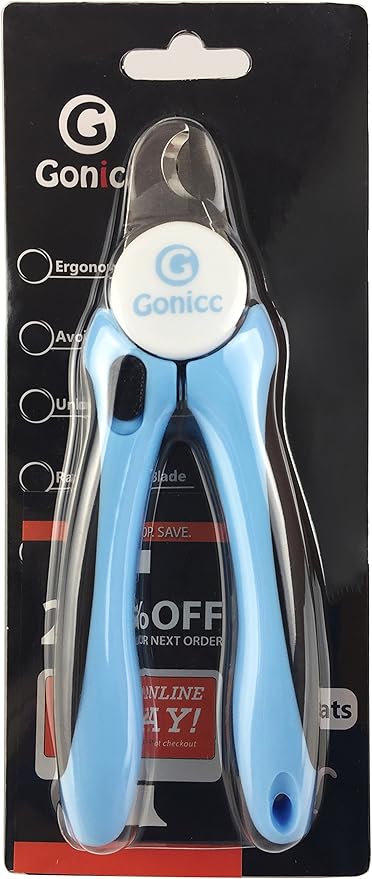 gonicc Dog & Cat Pets Nail Clippers and Trimmers - with Safety Guard to Avoid Overcutting, Free Nail File, Razor Sharp Blade - Professional Grooming Tool for Pets-PawvioPets