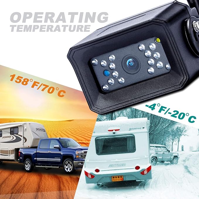 Digital Wireless Backup Camera System, No Interference, IP69k Waterproof Wireless Rear View Camera, 7’’ Display Wireless Reverse Monitor for RV/Truck/Trailer/Bus/Motorhome/5th Wheel/Pickup/Van-PawvioPets