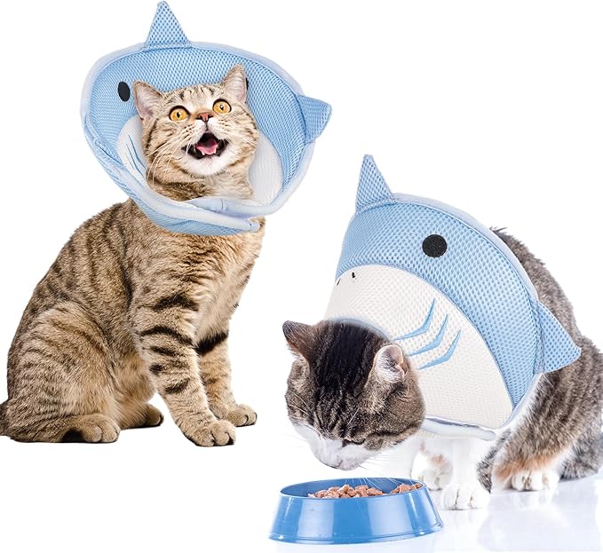 FRIUSATE Cat Cone Collar - Soft, Adjustable Recovery Collar for Cats and Kittens - Comfortable, Breathable, Lightweight Neck Cone to Stop Licking After Surgery-PawvioPets