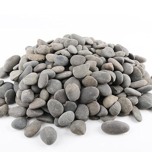 18 Pounds Natural River Rocks Mexican Beach Pebbles for Garden Landscape Stone Paving Stone Grey (1Inch)-PawvioPets