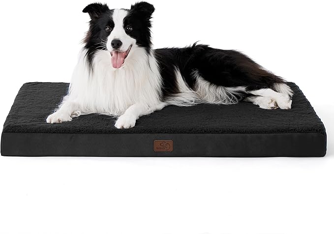 Bedsure Dog Bed for Large Dogs - Orthopedic Waterproof Puppy Beds with Removable Washable Cover, Egg Crate Foam Pet Mat, Suitable for Pet Up to 65 lbs-PawvioPets