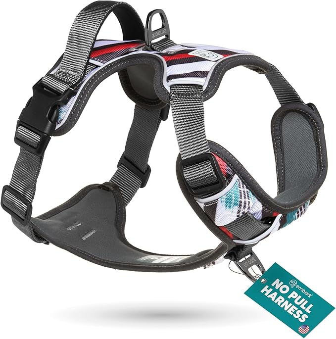Embark Adventure Dog Harness, Reflective Trim No Pull Dog Harnesses for Small Sized Dogs - Military Grade Nylon, Front Clip with Gel Lined Handle.-PawvioPets