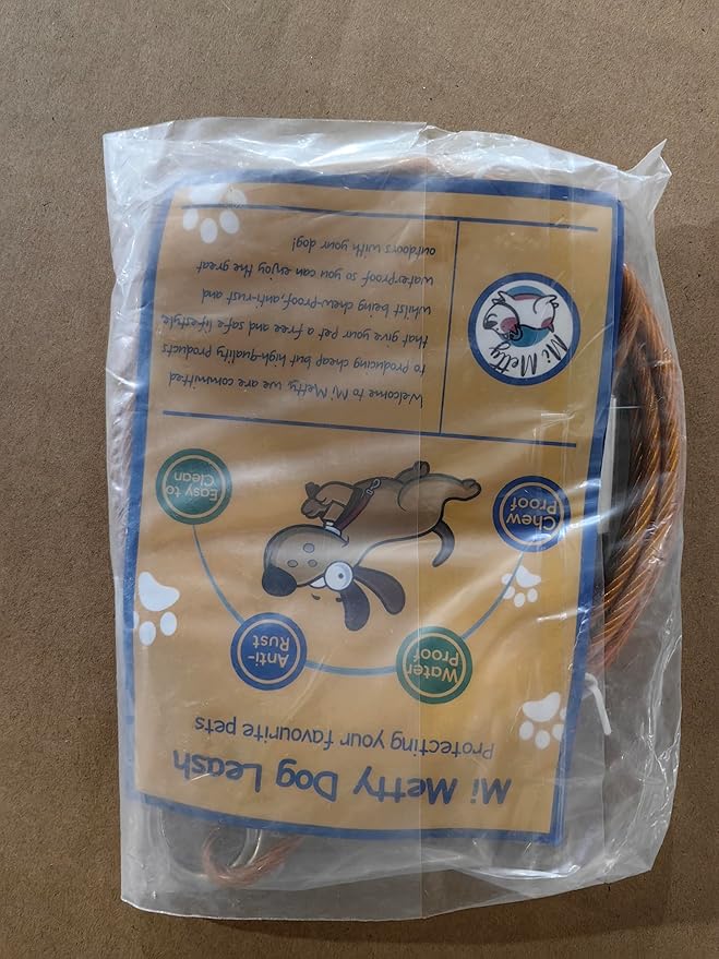 Dog Tie Out Cable,50ft Dog Lead-Heavy Duty Tie Out Cable for for Large Dogs Up to 125lbs-Dog Chain for Yard-Outside Dogs Runner Tether Line-PawvioPets