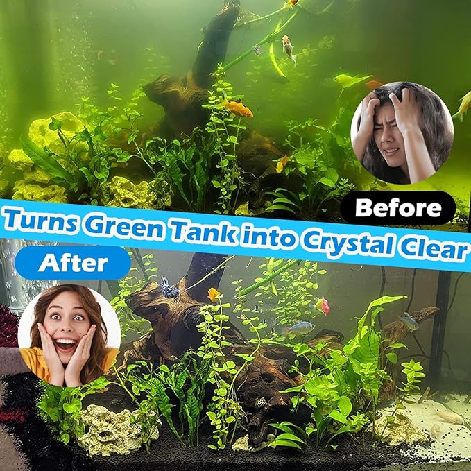 Aquarium Filter for 75-200 Gallon Tank, U-V Fish Tank Green Clean Machine Submersible Powerful Pump Canister Filter 300GPH for Pond Turtle Tank Saltwater Freshwater Crystal Clear Green Killing-PawvioPets