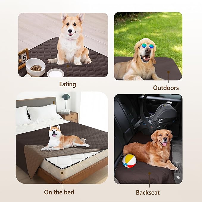 gogobunny 100% Double Sided Waterproof Dog Blanket Soft Pet Bed Cover Reversible Protect Furniture Couch Sofa Car for Puppy Cat Kids (Dark Coffee/Light Coffee, 30x80 Inch (Pack of 1))-PawvioPets