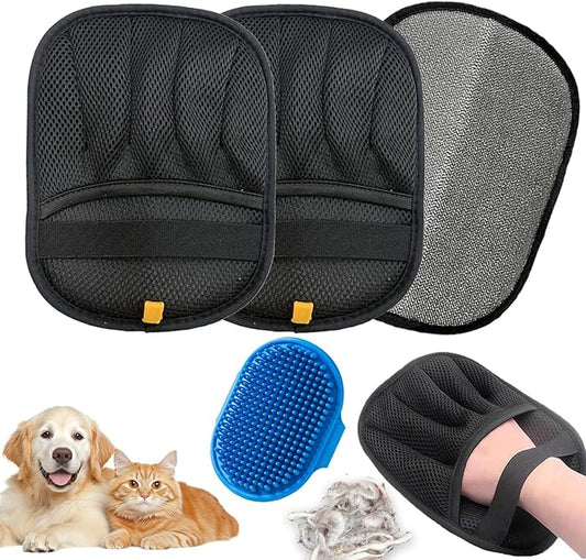 2 Packs Pet Hair Removal Glove,Pet Hair Remover for Cat & Dog,New Upgraded Electrostatic Gloves Pet Hair,Reusable Electro Static Pet Hair Remover Electrostatic Gloves for Furniture,Couch-PawvioPets