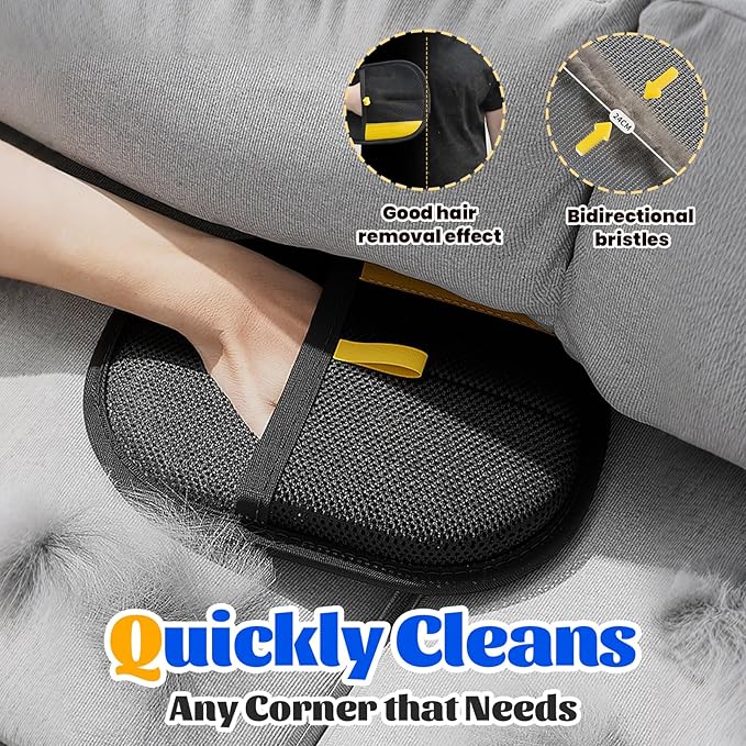2Pcs Electrostatic Gloves Pet Hair Removal, Pet Hair Remover Glove, Washable Reusable Dogs Cats Hair Gloves for Furniture Bed Sheets Couch Clothes Carpet Car-PawvioPets