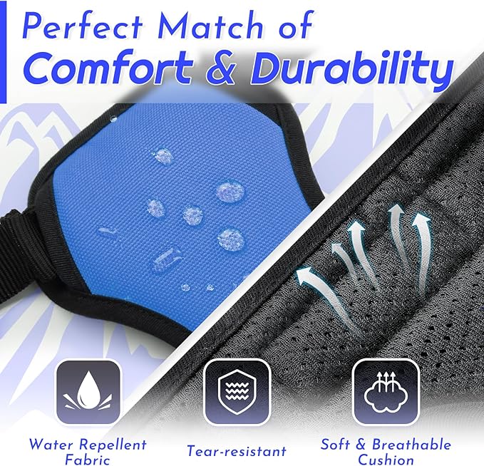 Eagloo Dog Harness for Large Dogs, No Pull Service Vest with Reflective Strips and Control Handle, Adjustable and Comfortable for Easy Walking, No Choke Pet Harness with 2 Metal Rings, Blue, L-PawvioPets