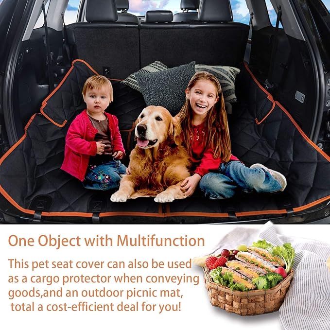 Car Seat Protector, 600D Heavy Duty Car Seat Cover for Dogs, Waterproof Dog Car Seat Cover for Back Seat, Scratch Proof Nonslip Seat Cover for Dogs in Car-PawvioPets