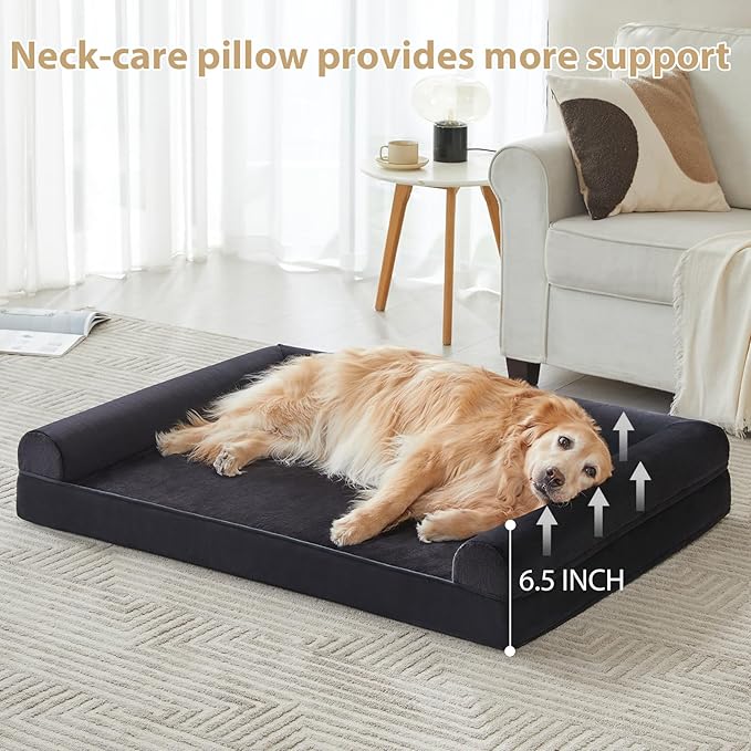 BFPETHOME XL Dog Beds for Extra Large Dogs, XL Dog Bed, Extra Large Dogs Bed Washable, Jumbo with Removable Cover, Waterproof Lining and Nonskid Bottom, Egg-Crate Foam Pet Sofa-PawvioPets