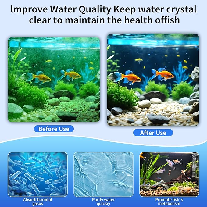 Aquarium Carbon Pad -Premium Cut to Fit Carbon Infused Filter Pad Media for Crystal Clear Water Fish Tank and Ponds (10.5x72in)-PawvioPets