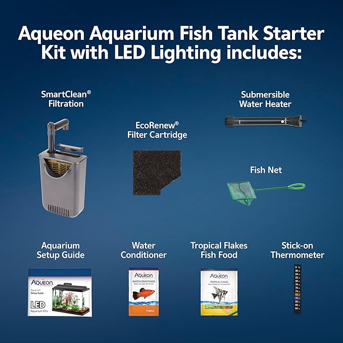 Aqueon 20 Gallon Aquarium Starter Kit with SmartClean Filtration and LED Lighting for Tropical Freshwater Fish-PawvioPets