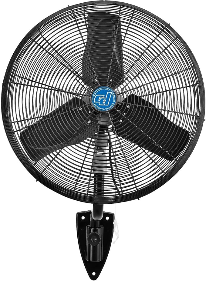 Continental Dynamics CD Premium 24" Oscillating Wall Mount Fan, TEFC Motor, 9,400 CFM, 1/2 HP-PawvioPets
