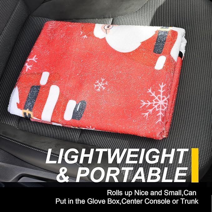 Back Seat Cover for Car Trucks Van SUV,Waterproof Rear Bench Towel Seat Covers for Dogs and Kids,Automotive Backseat Protector (Santa Claus)-PawvioPets