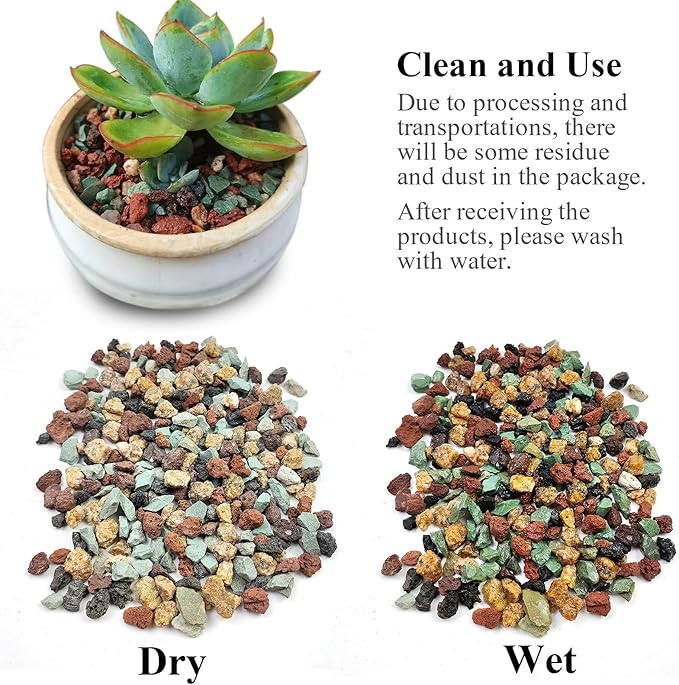2 lbs Mix Horticultural Succulent Soil,1/4 Inch Pumice Gravel. Decorative Pebbles Lava Rock for Cactus, Bonsai, Orchid, Indoor Plants of Drainage, Ventilation and Root Growth-PawvioPets
