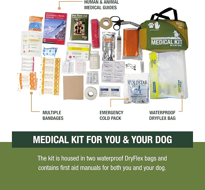 Adventure Medical Kits Me & My Dog Medical Kit - Human & Canine First Aid Essentials - Includes Cold Pack, SOL Emergency Blanket, Splinter Picker & More-PawvioPets