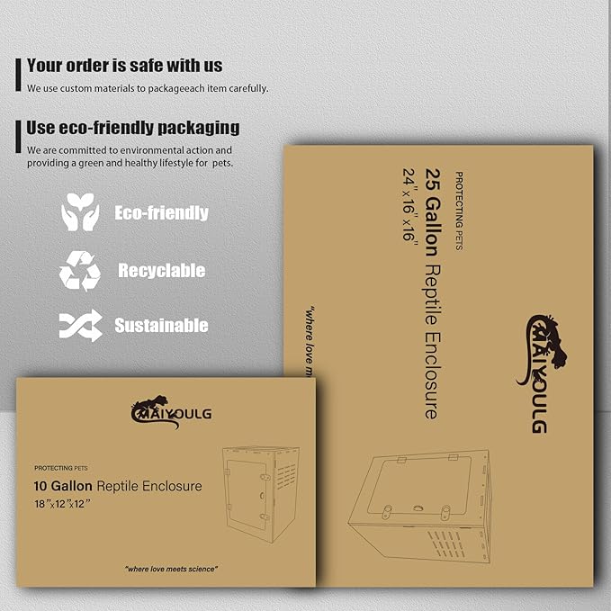 12x12x18 Reptile Enclosure – Acrylic Reptile Tank for Gecko, Snake, and Lizard – Compact PVC Terrarium for Small Pets-PawvioPets