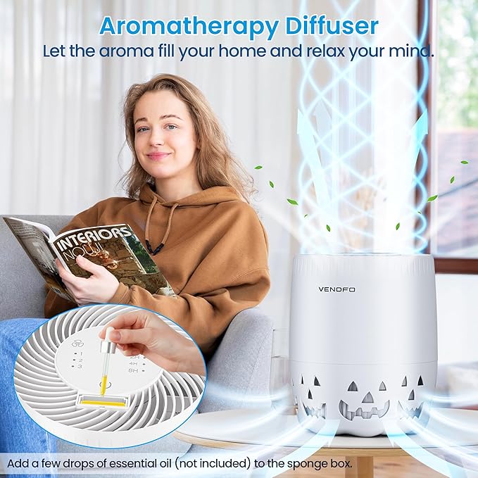 Air Purifiers for Home Bedroom up to 1076ft², True HEPA Air Filters Dust Pets Smoke Hair, 3 Fan Speeds Quiet, Timer Settings, Rechargeable Air Cleaner Office, Bedroom, Pets, Car-PawvioPets
