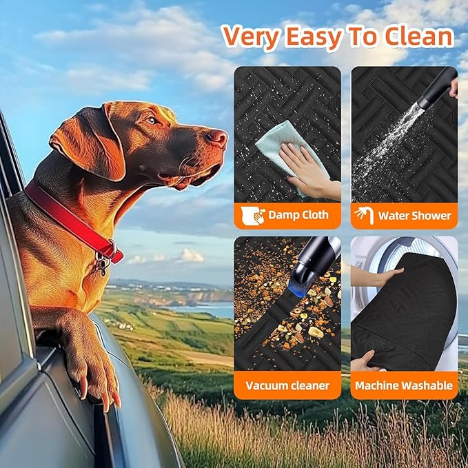 Back Seat Extender for Dogs,Dog Car Seat Cover for Back Seat,Hard Bottom Dog Bed for Car with Mesh Window,100% Waterproof and 600D Oxford Scratch-Resistant Backseat Car Seat for Cars Trucks and Suv-PawvioPets