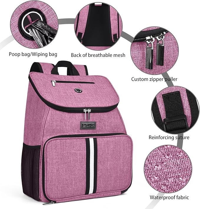 BAGLHER丨Dog Travel Bag, Airline Approved Pet Supplies Backpack, Dog Travel Backpack with 2 Silicone Collapsible Bowls and 2 Food Baskets-PawvioPets