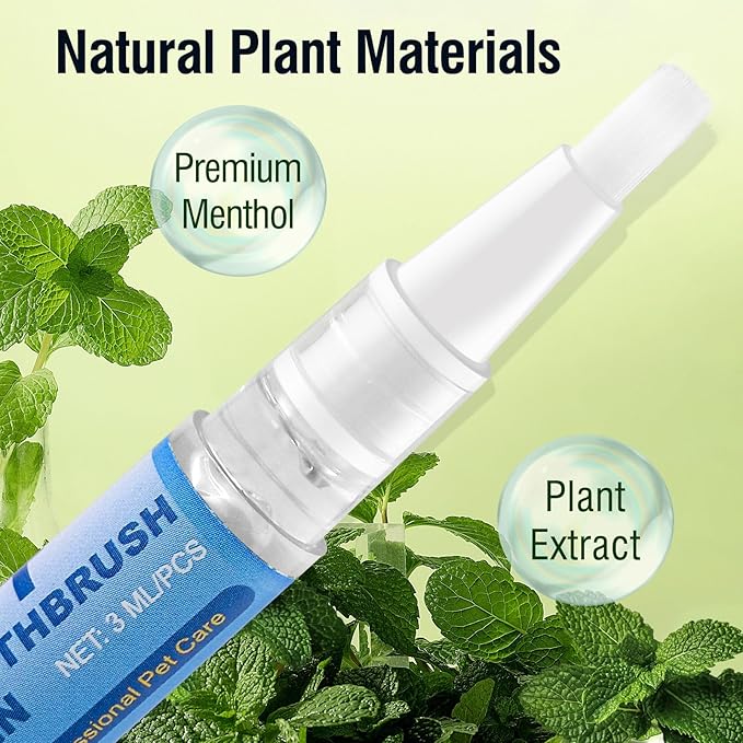 3PCS Pet Toothbrush Pen,Teeth Brightening Pen for Dog-Pet Dog/Cat Teeth Cleaning Pen for Dental Care,Dogs Cats Natural Plants Tartar Remover Tool-PawvioPets