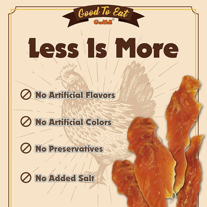 Gootoe Chicken Fillet Jerky Dog Treats 1 lb, All Natural, Grain-Free, High-Protein, Low Fat, Healthy & Easily Digestible-PawvioPets