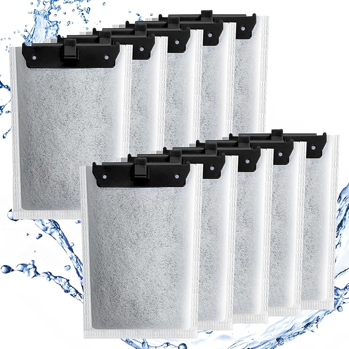 driamor 10 Pack Medium Filter Cartridges Replacement Compatible with Whisper 10i/IQ10/PF10 Aquarium Filter 5-10 Gallons-PawvioPets