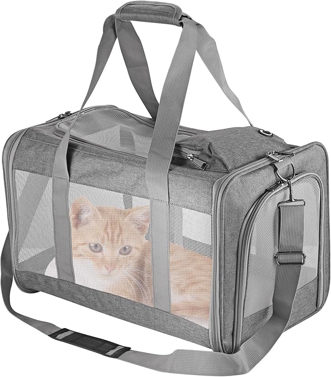 Airline-Approved Pet Carrier Cat Carrier Dog Carrier - Stylish Lightweight, Handheld & Crossbody, Honeycomb Support, Anti-Escape Design for Travel, Walks & Daily Outings-PawvioPets