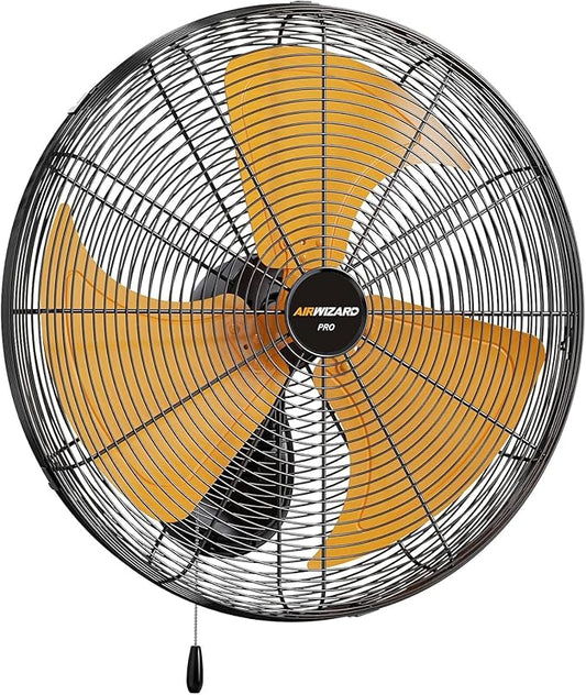 20 Inch Industrial Wall Mount Fan - 6000CFM High Velocity, Heavy Duty Metal Construction, 3 Speeds, Adjustable Tilt, Quiet Operation - Ideal for Garage, Shop, Commercial Use-PawvioPets