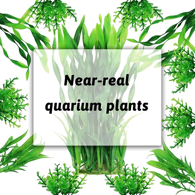 Aquarium Plants, 20pcs Fish Tank Decor Green Plants Artificial Aquarium Decorations for Household and Office Aquarium Simulation, Small to Large-PawvioPets