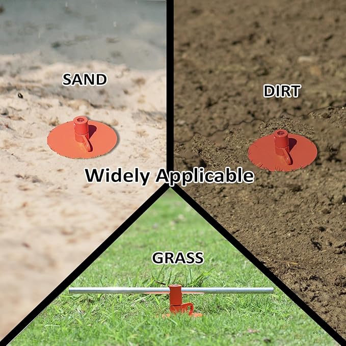 Dog Stakes for Outside Heavy Duty Hold up to 350Lbs Large Dogs Tie Out Tether Leash Chain for Yard Screw in Ground Anchors 17inch with Buffer Rope-PawvioPets