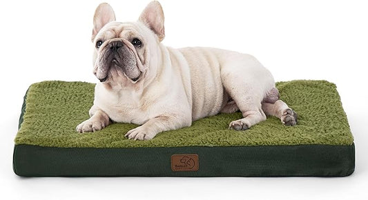 Bedsure Dog Bed Medium Size Dog - Orthopedic Flat Puppy Beds with Removable Washable Cover, Egg Crate Foam Pet Mat, Suitable for Pet Up to 35 lbs-PawvioPets