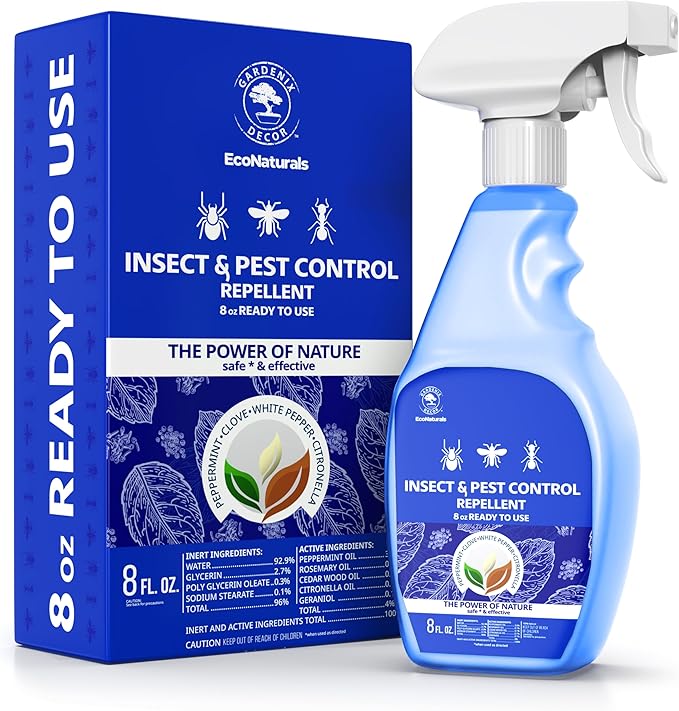 All Natural Bug Spray for Home - Non-Toxic Peppermint Oil Insect and Pest Control Kit - 8 oz Ready-to-Use Bug Spray - Indoor and Outdoor Protection- Ant Spray - Spider Repellent Indoor-PawvioPets