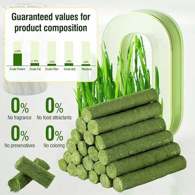 225g Cat Grass Teething Stick, Delicious Cat Treat Snack Edible Cat Chew Toy for Teeth Cleaning and Hairball Removal in Cats-PawvioPets