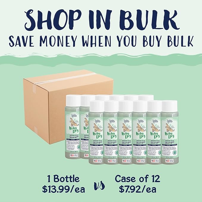 Bobbi Panter Dog Shampoo - Made in USA - All Natural Formula for Itch Relief & Soothing Skins, Concentrated 16:1 for Professional Groomers - Green Apple Scent, 13 Oz (Case of 12)-PawvioPets