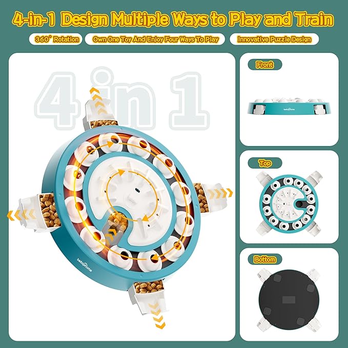 Dog Puzzle,Level 4 in 1 Interactive Toy for Smart Dogs, Multi-Stage Play, Puzzle Toys for Dogs, Cognitive Dog Puzzle Feeder for Slow Eating & Mental Stimulation-PawvioPets