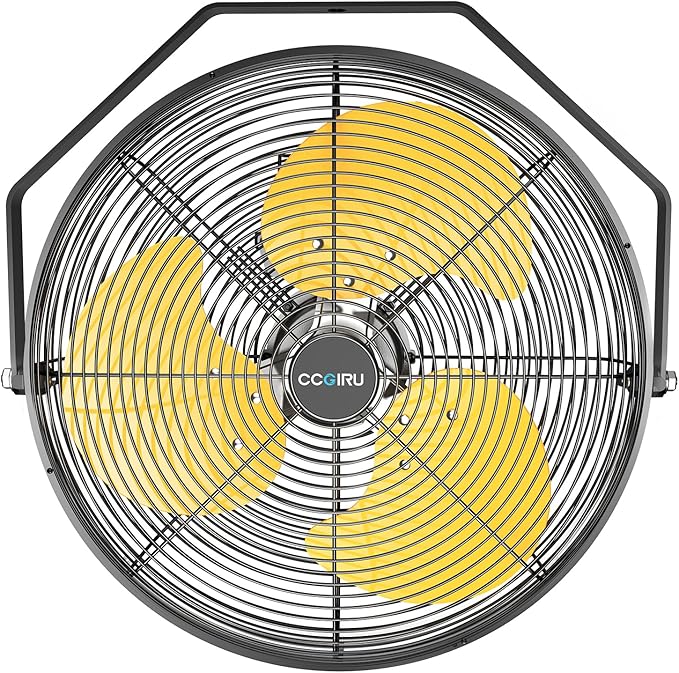 2800 CFM 12" Industrial Wall Mount Fan, High Velocity 3-Speed Professional Metal Wall Mounted Fan with Sealed Motor, Heavy Duty Fan Indoor for Covered Patio, Greenhouse, Gazebo, and Garage, UL Listed-PawvioPets