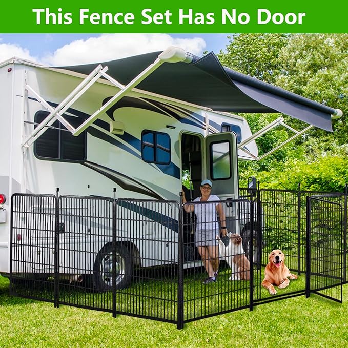 40in(H) Doorless Fence for Garden 14 Panels， 31.2 Ft(L) Barrier, Outdoor Garden Protection for Dogs Low Threshold,Indoor Fence Without Gate-PawvioPets